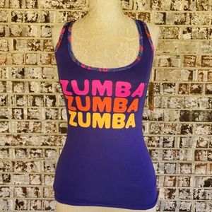 Zumba Peace Love Purple Racer Back Tank XS